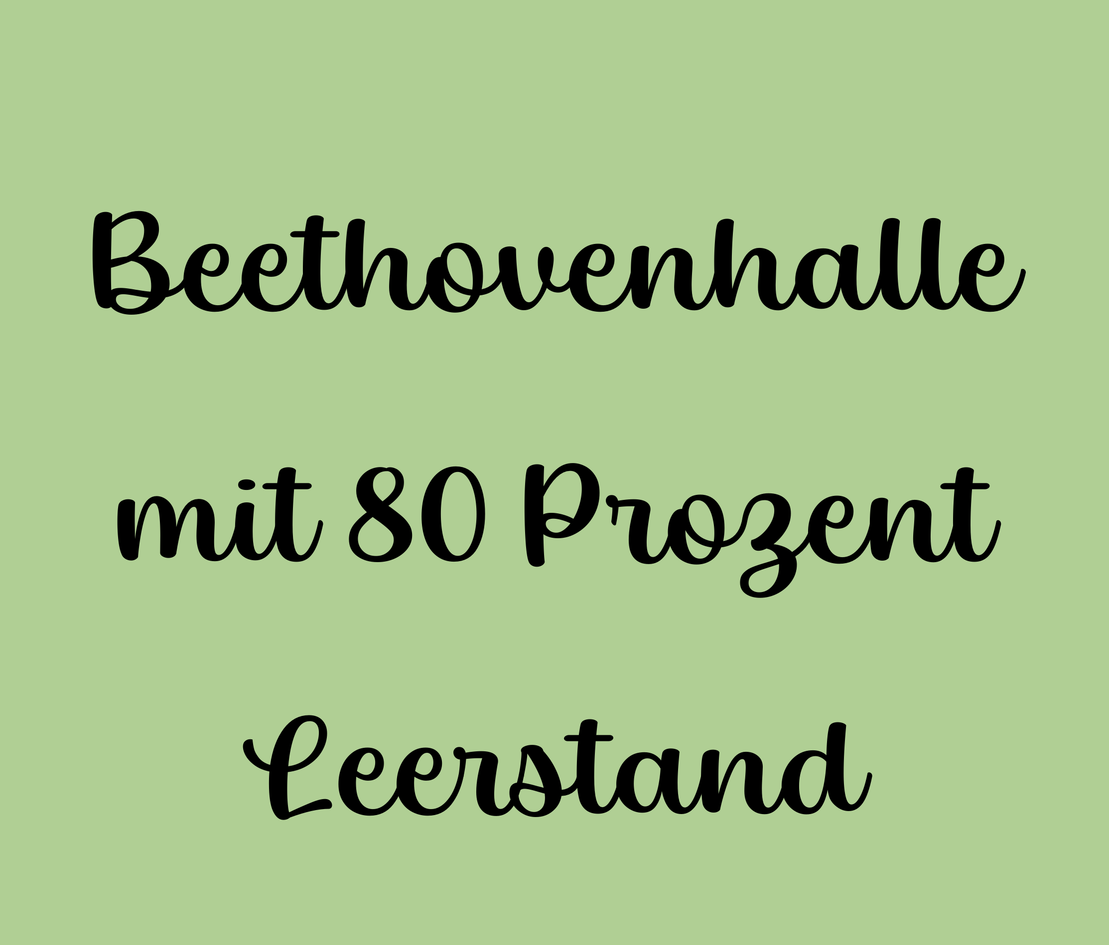 ERSCHRECKEND IST DER LEERSTAND