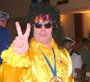 Als Hippie beim Kostmball der Tannebscher Jecke